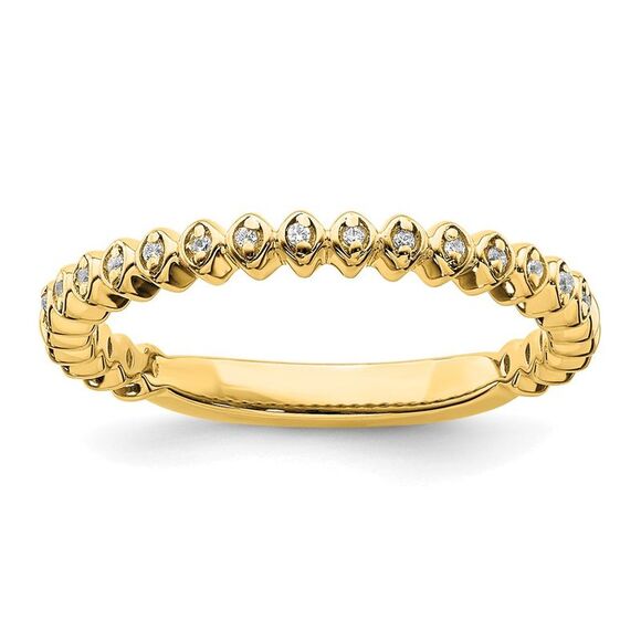 2.25mm 14k Yellow Gold 1/20 Ctw Diamond Stackable Band Size 7
